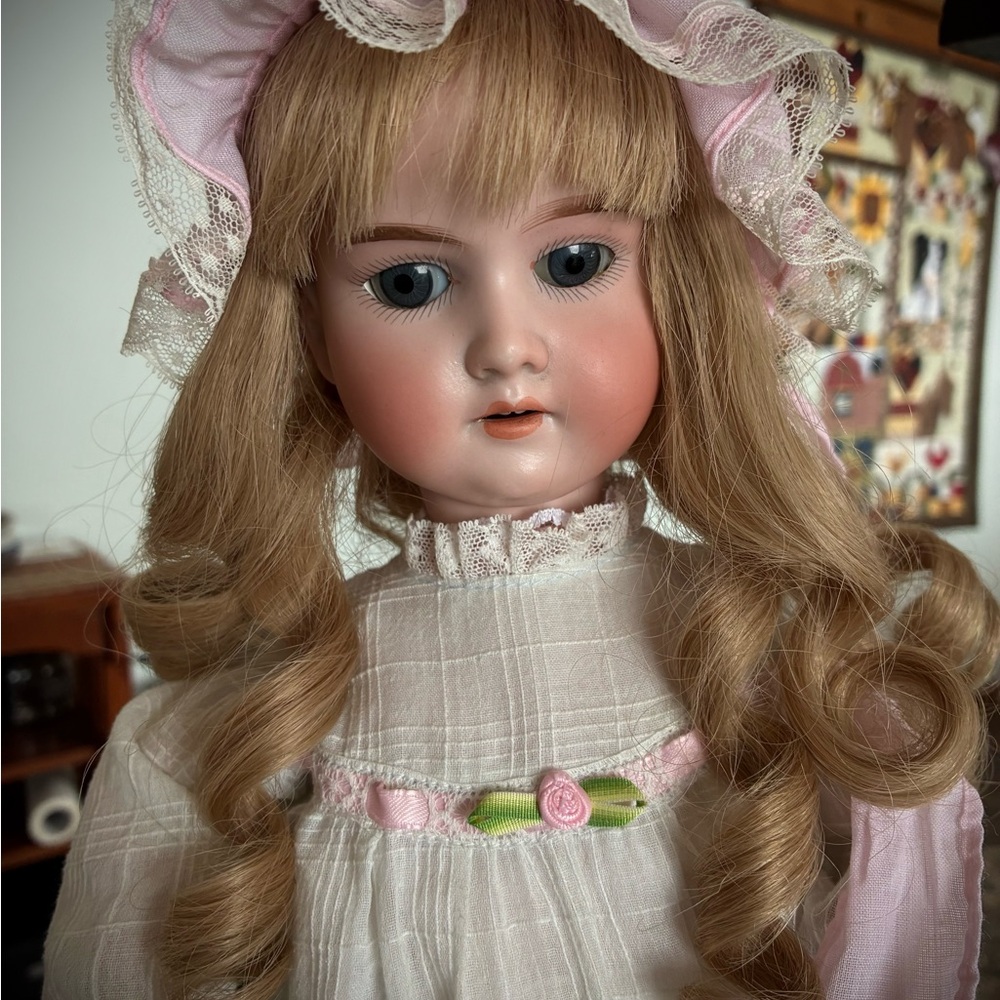 Armand Marsellie 390 Blonde Porcelain Doll with White Dress